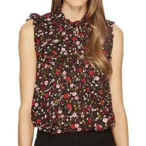 Kate Spade Floral Ruffle Trim Blouse/Top